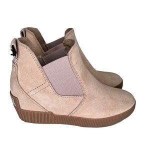 Sorel Out N About Slip-On Wedge Bootie Natural Tan Women’s Size 5.5